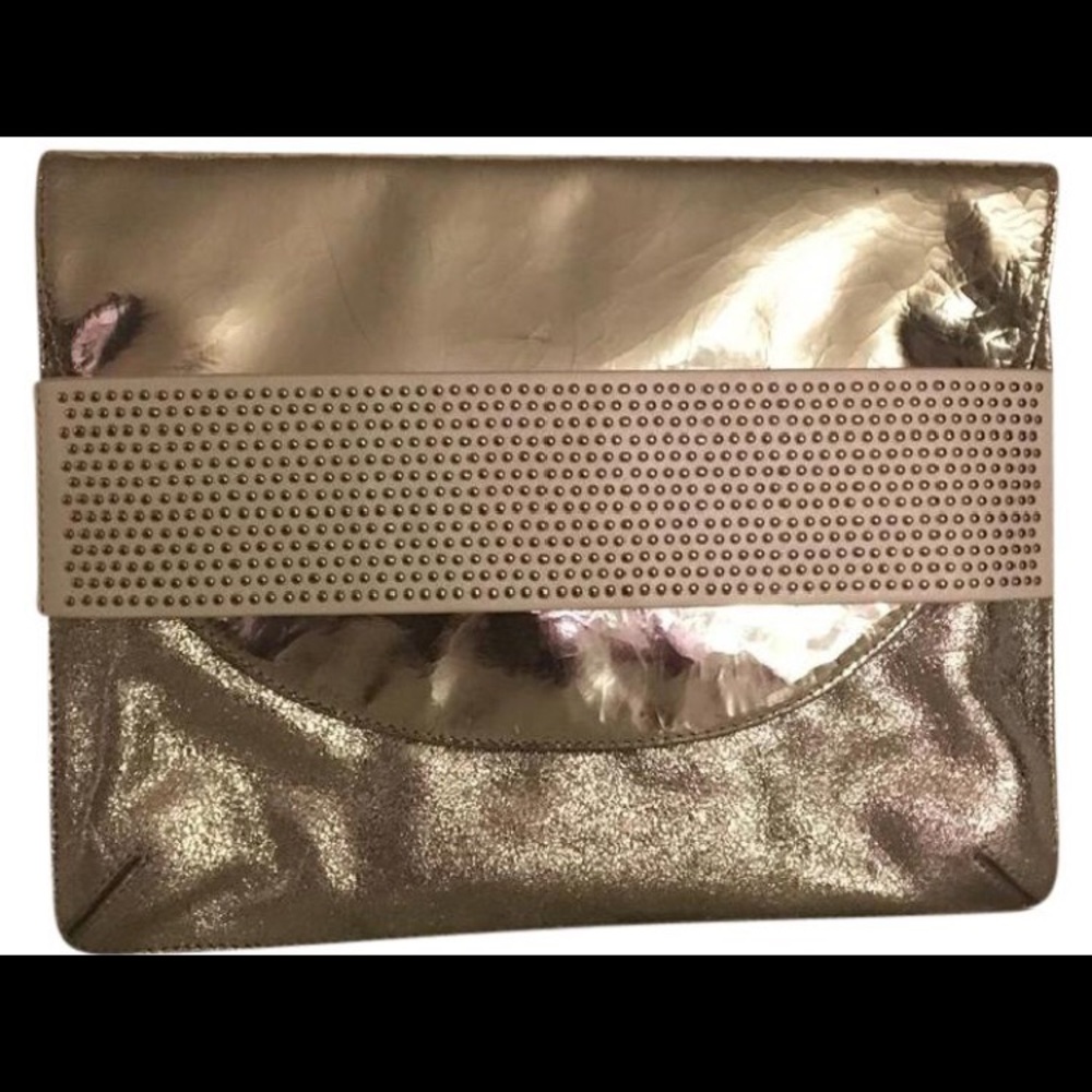 Badgley Mischka Jennifer Crinkle Silver Clutch